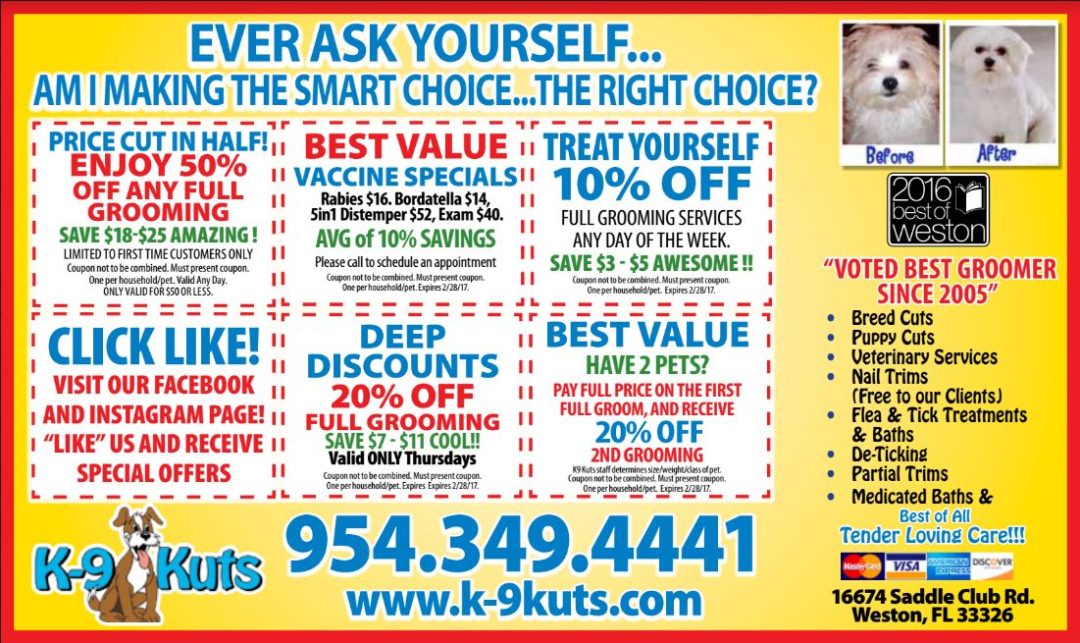 Grooming is Our Passion K9 Kuts Weston's Affordable dog groomer