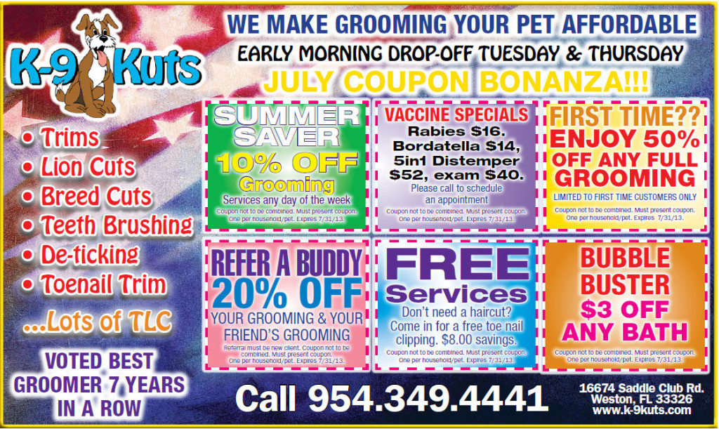 k-9 kuts weston dog groomer dog July 2013 coupons special prices
