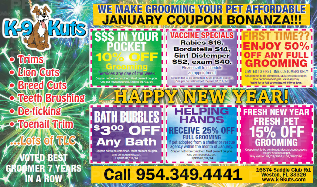 k-9 kuts weston affordable dog groomer dog January 2014 coupons special prices