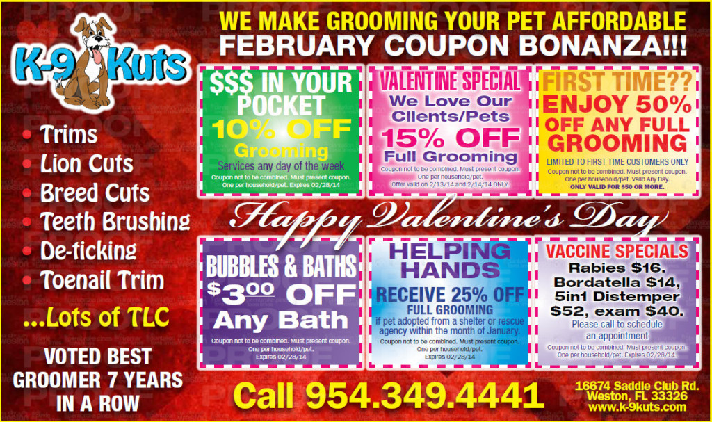 K-9 kuts dog groomer weston florida february 2014 coupons