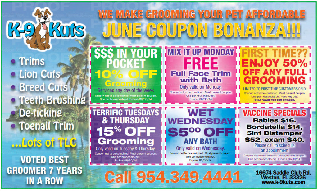 k-9 kuts affordable weston dog groomer june 2014 coupons special prices