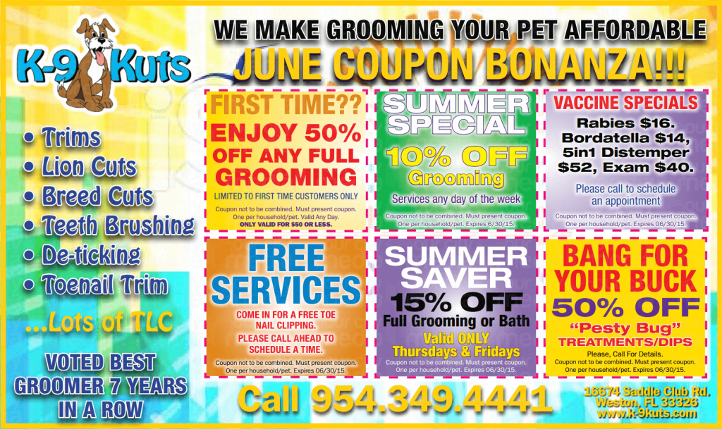 k-9 kuts affordable weston dog groomer june 2015 coupons special prices reduced