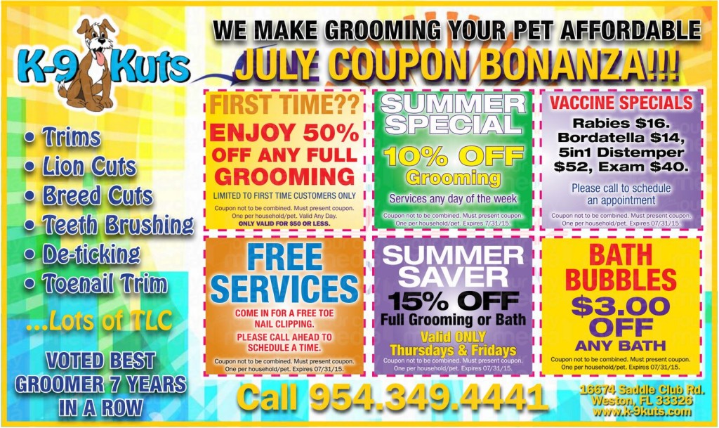 k-9 kuts affordable weston dog groomer july 2015 coupons special prices