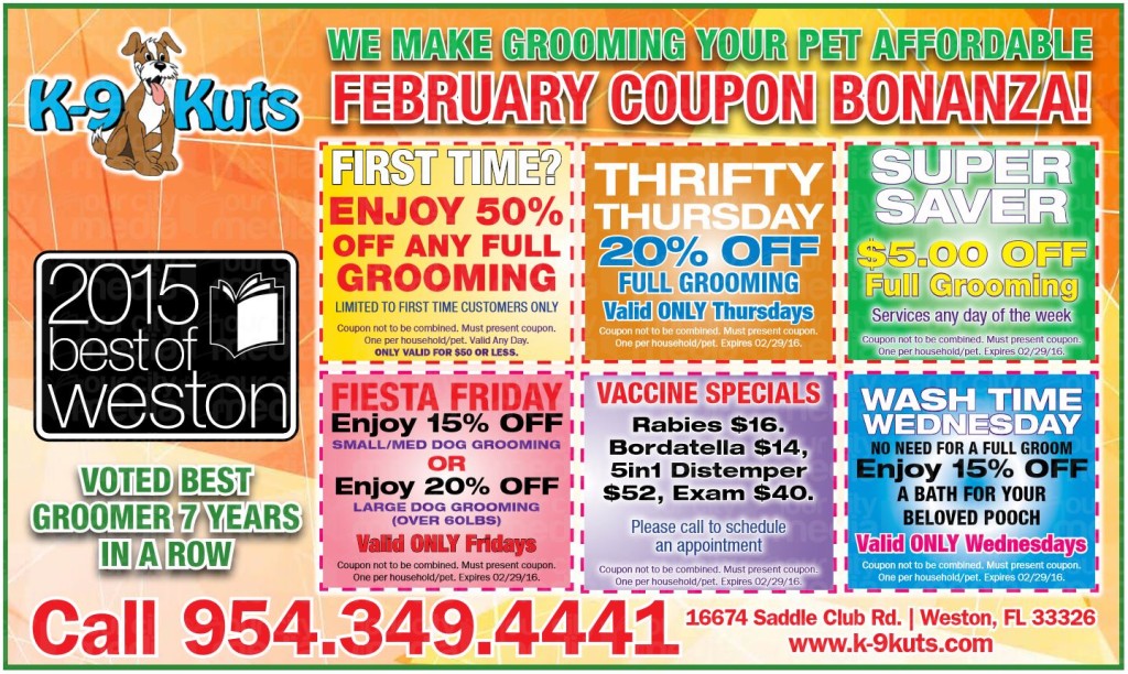 k-9 kuts affordable weston dog groomer february 2016 coupons