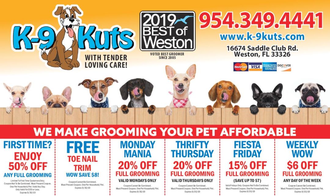 Hurricane Dorian and September Coupons K9 Kuts Weston's Affordable